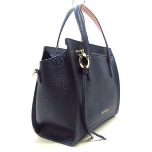 Salvatore Ferragamo Navy Leather Amy Handbag
